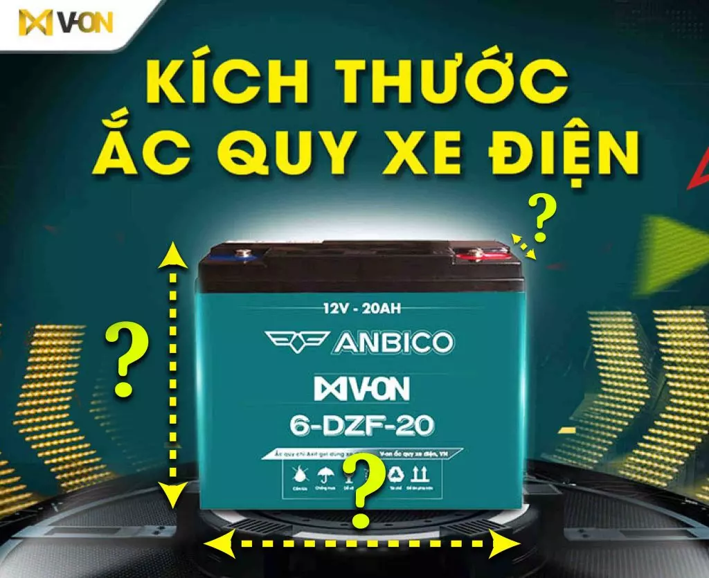 Kích thước ắc quy xe đạp điện