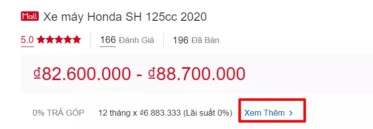 Mua xe SH trả góp lãi suất 0% có mất thêm khoản phí nào không?