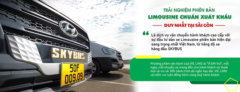 Xe limousine tại Vie Limo là các dòng xe đời mới và cao cấp nhất - chuẩn xuất khẩu trong các dòng xe limousine hiện nay, thể hiện đẳng cấp của người sử dụng.