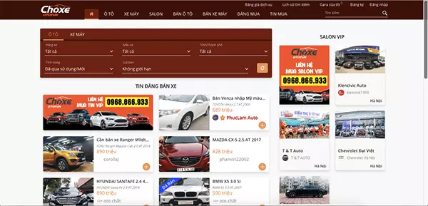 Top 10 trang web mua bán xe ô tô cũ uy tín và hiệu quả