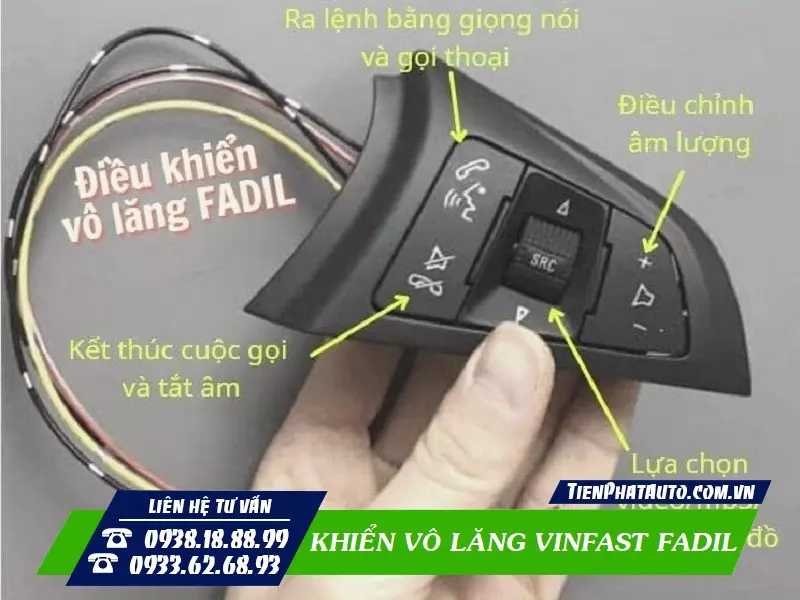 Nút khiển vô lăng Vinfast Fadil giúp mang lại nhiều sự tiện lợi