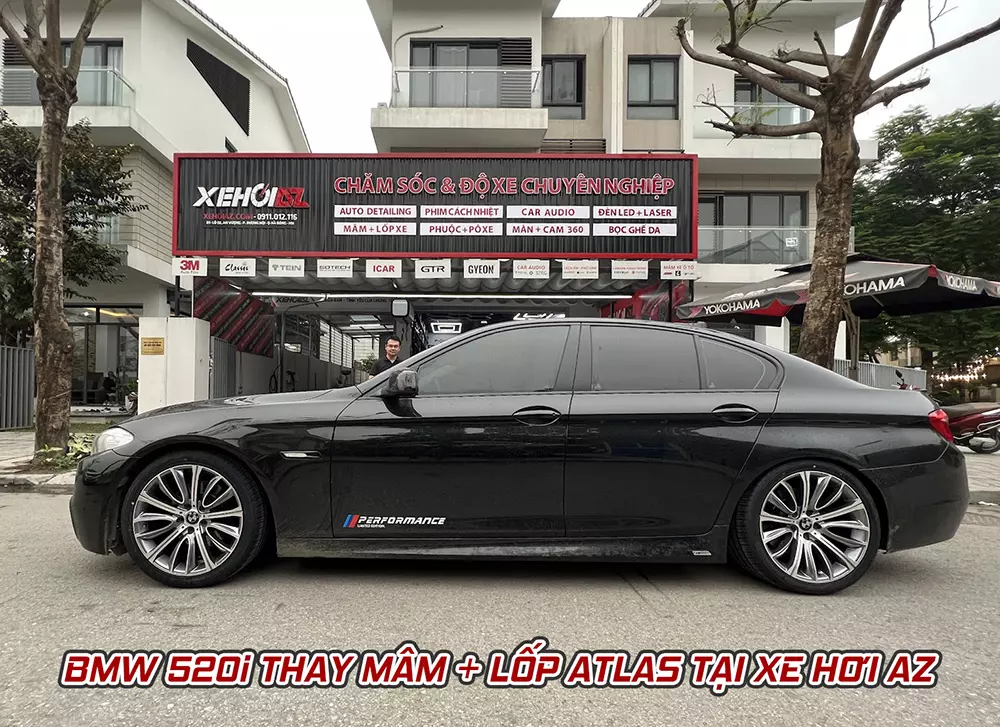 Xe BMW 520i Thay Mâm + Lốp Atlas tại cửa hàng Xe Hơi AZ