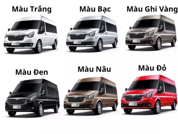 Có 6 màu sắc trên Ford Transit 16 chỗ - Nhiều sự lựa chọn cho khách hàng