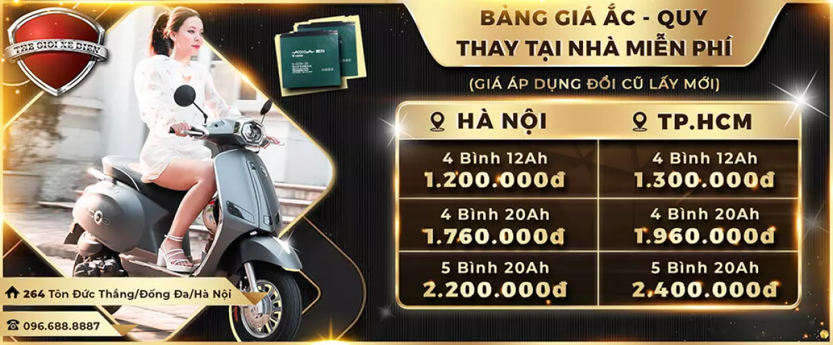 bảng giá ắc quy xe điện mới nhất