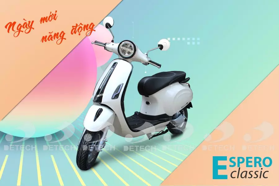 Xe máy điện vespa classics espero màu trắng