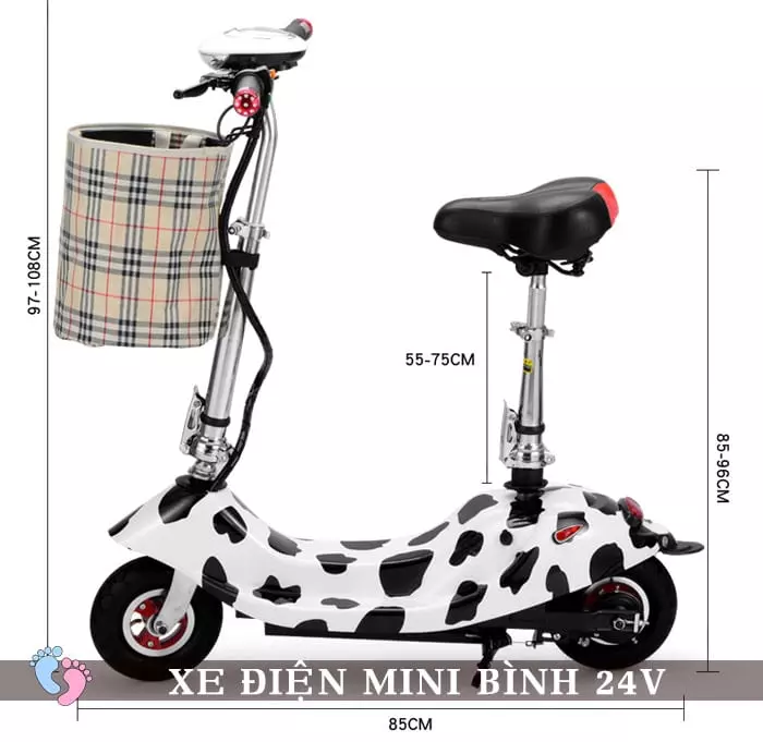 Xe điện mini E Scooter Bình ắc quy 24V 2