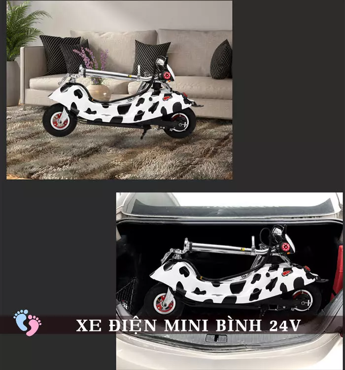 Xe điện mini E Scooter Bình ắc quy 24V 4