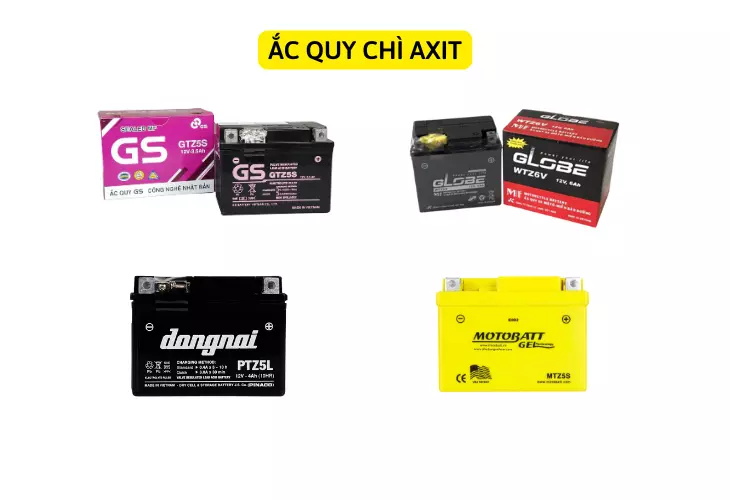 hình ảnh các loại ắc quy chì axit khô và gel axit cho xe Future 125