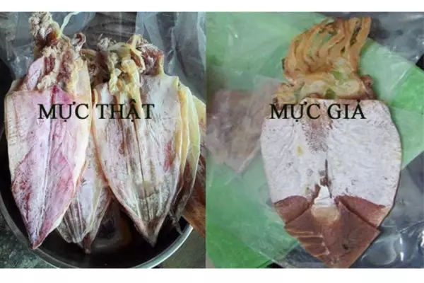 Mực khô và mực giả