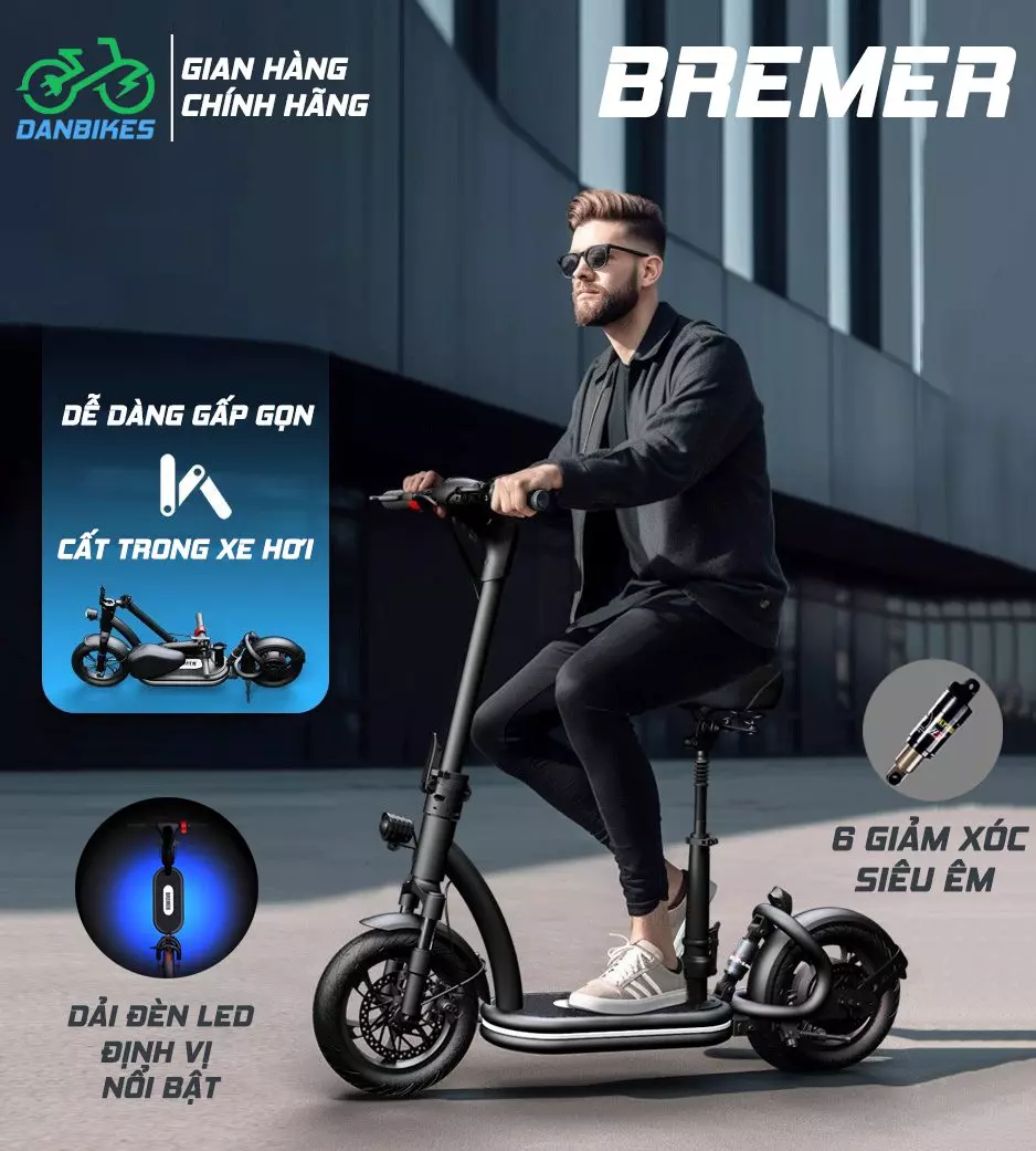 xe scooter điện bremer s12 gấp gọn