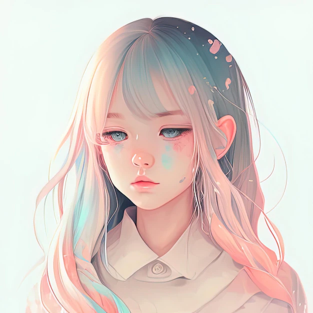 Cute Asian girl kawaii anime avatar Ai generative art ...